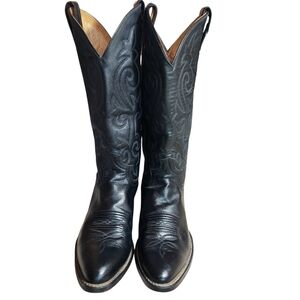Justin Vintage L4911 Women’s Black Leather Coastal Cowgirl Boots 9B